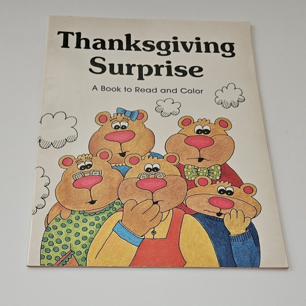 VTG Thanksgiving Surprise Paperback A Book To Read and Color Watermill Press